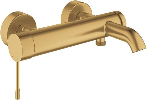 GROHE Einhand-Wannenbatterie Essence 25250_1, Wandmontage, eigensicher, Professional Edition, cool sunrise gebürstet