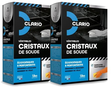 Cristaux de Soude Lot de 2 X 1.5 Kgs – Véritables Cristaux pour une Dissolution Instantanée même dans l’Eau Froide – Idéal pour le Bricolage