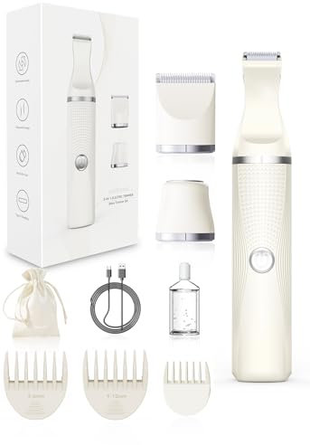 Unibono Multifunktionales Damenrasierer Elektrisch Set, Intimrasierer für frauen arme, Beine, Bikinizone, elektrorasierer damen nass und trocken, USB-C wiederaufladbar mit Aufbewahrungstasche