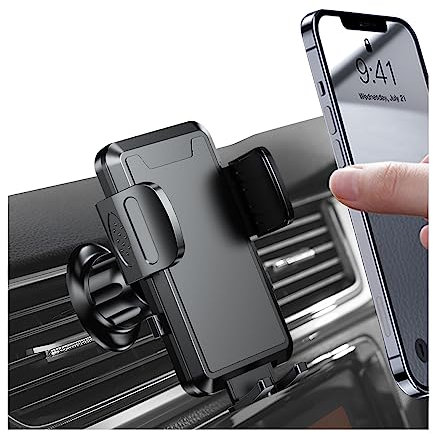 JNNJ Car Phone Holder, Universal Cell Phone Holder Stand Mount, 360°rotation Adjustable Stability Air Vent Phone Mount, Multifunctional Smartphones Holder for Windshield Vent (Black)
