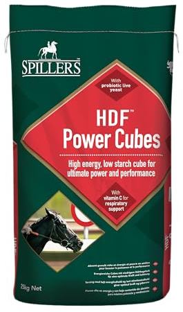 SPILLERS HDF Power Cubes Feed, 25KG – High Energy Horse Food for Racing – Low Starch Cubes for Ultimate Power & Performance – Suitable for Racehorses & Performance Horses in Full Training