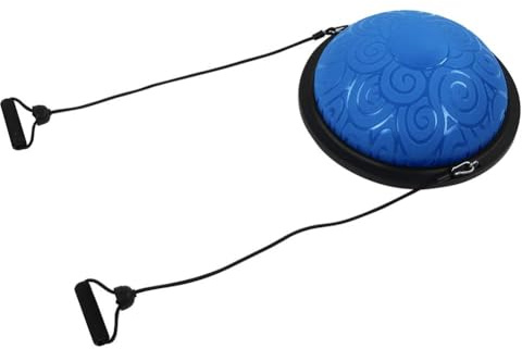 Ejoyous Balance Ball Trainer, 46cm Anti-Rutsch Balance Board Halbkugel Gymnastikball Yoga Halbball mit Widerstandsbändern für Yoga Fitness Krafttraining Core Training Gleichgewichtstrainin