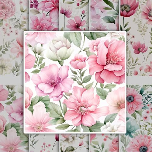 GRAZDesign Fliesenaufkleber Bad & Küche Verschiedene Design Klebefliesen selbstklebend (Blumenmuster, 15x15cm - 18 Stück)