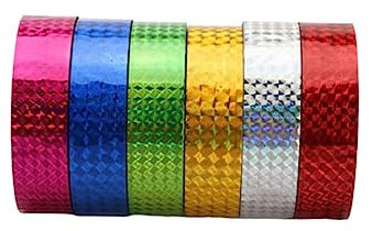 SHINEOFI 6 Rollen Holografisches Verpackungsband Glitzerband Gründekor Glitzerndes Washi-tape Diy Klebeband Golddekor Abdeckband Metallischem Papier Waschi Silberband Fotoalbum