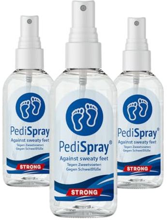PediSpray® Strong 3er Pack | Fußspray gegen starke Schweißfüße und Fußgeruch | 3 x 50 ml, parfümfrei