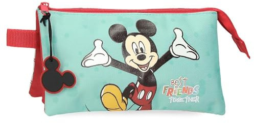 Joumma Bags, Disney Mickey Best Friends Together, Schulranzen, Kulturbeutel, aus Polyester, mehrere Fächer.