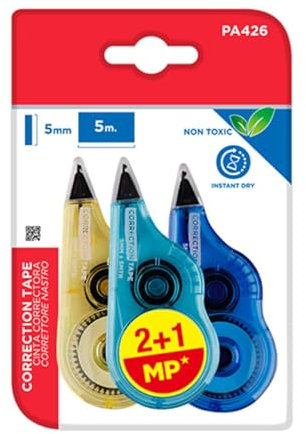3 Stück Korrekturband Taschenformer 8 cm, Mini Weißband Korrektur Schreiben für Schule Büro Schreibwaren (Band 5 mm x 5 m) (Farbe Set 1)