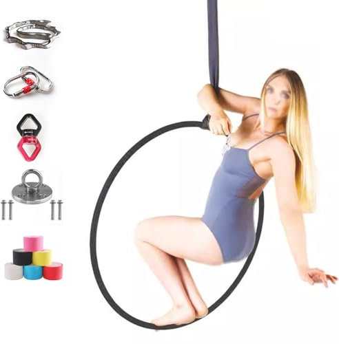 ROGHA Cerchio Aereo A Punto Singolo Anello A Cerchio Lyra Kit Cerchio per Yoga Artistico Attrezzature per Danza E Fitness per Danze Aeree Oggetti Scena Circo,85cm-3.2cm