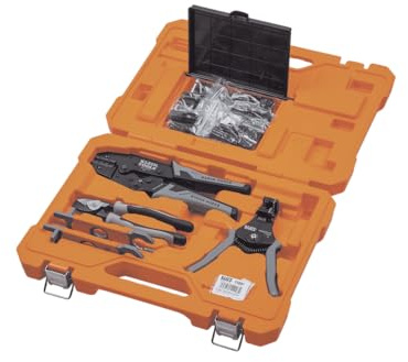 Klein Tools 92919SEP Solar Tool Set with Cutter, Stripper, Crimper, Wrenches and PV Connectors for Solar Panel Cable Assembly and Installation