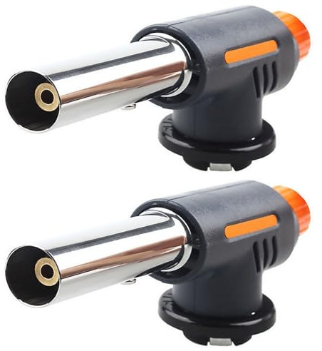 Lot de 2 chalumeaux de cuisine, chalumeau de soudage, plomberie, brasage, chalumeau de cuisine pour crème brûlée, barbecue, pâtisserie, camping
