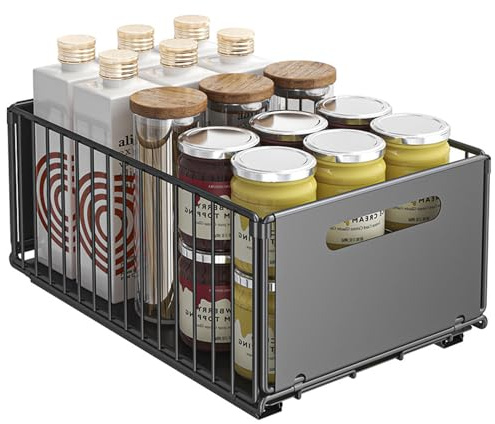 NCONCO Cassetto telescopico, organizer per armadio estraibile, cassetto estraibile, scaffalature per cucina, dispensa, bagno, nessuna foratura necessaria