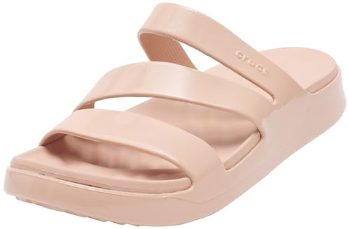 Crocs Women Slide,Getaway Patent Strappy,Pink Caramel,8 UK Women