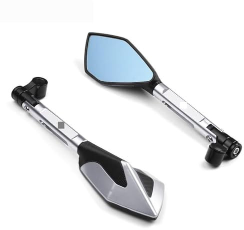 Motorradspiegel Lenkerendenspiegel Für Ya&ma&ha Für MT-07 FZ07 2014-2021 2020 2019 2020 2021 Motorrad CNC Aluminium Rückansicht Rückspiegel Seitenspiegel Schwarz Kunststoff-Rückspiegel für Motorrad(1)