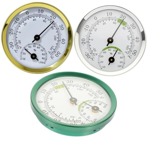 BESPORTBLE 1 Satz Thermometer Hygrometer Gartenuhren Für Den Außenbereich Wasserdicht Kühlschrankdeo Kühlschranklampe Feuchtigkeits- Und Temperatursensoranzeige Feuchtigkeitsmesser Metall 3st