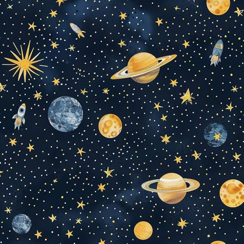 JIAOQSS Klebefolie Möbelfolie Tapete Galaxie Mond Weltraum Dunkel Mustertapete Muster Möbel Folie Wandbelag Selbstklebend Wasserdicht Vinyl Klebefolie für Schlafzimmer Wohnzimmer Wand Möbel