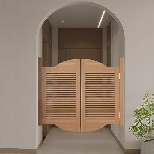 Holz-Salontüren Schwingend, Fensterladen-Schwenktür, Massivholz-Schwenkhalbtür, for Möbeldekoration, Flur, Küche, Bar, Eingangstrennwand