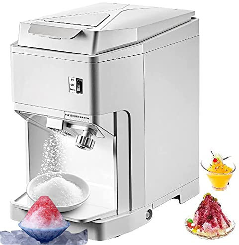 WOTZOV Máquina para Hacer Helados, trituradora de Hielo, máquina para raspar Hielo Comercial, máquina para Hacer Batidos, máquina eléctrica para Hacer Hielo, finura de Hielo Ajustable, 20