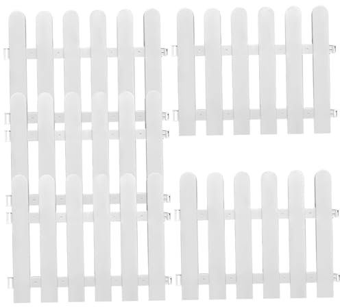 White Garden Fence, 5Pcs White Picket Fence, Elegant Plastic Picket Inserts Hedge, Decorative for Garden, Landscaping, Farms, 50 * 40cm