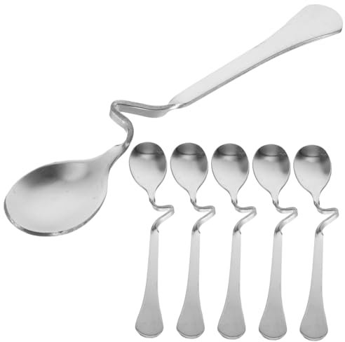 UKCOCO 6Pezzi Cucchiai da Acciaio Inossidabile Cucchiai da Mischiare Ergonomici per Espresso e Dessert Design e Resistente e Ristoranti