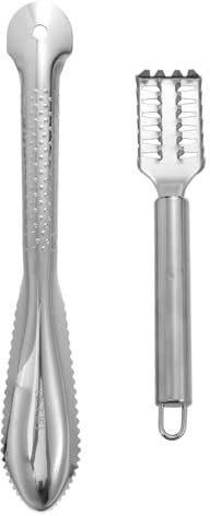 Healifty 2pezzi Strumento per Rimuovere Squame di Pesce di Squamatore per Pesci Utensile per Pulire Pesci Facile da Usare e Antiscivolo