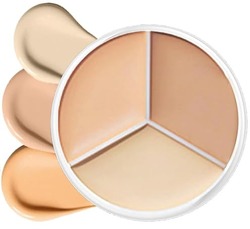 Cream Concealer Palette – 3-in-1 Full Coverage Color Correcting Concealer Stick, Blendable Waterproof Formula for Dark Circles, Blemishes & Contouring