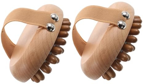 COLLBATH 2 Stück Massagebürste Holzkamm Entspannungsmassagegerät Shampoo Pinsel Auslöser Punktmassagegerät Massagekamm Gua Sha Kamm Holzhaarkamm Kopfmassagegerät