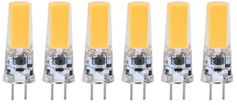 AJUNJIIL for GY6.35 Bulb, 6PCS 5W COB Light Bulb, 500lm High Brightness, for Living Room Ceiling Lamp, Dimmable, Energy Saving, Long Lifespan (Warm White)