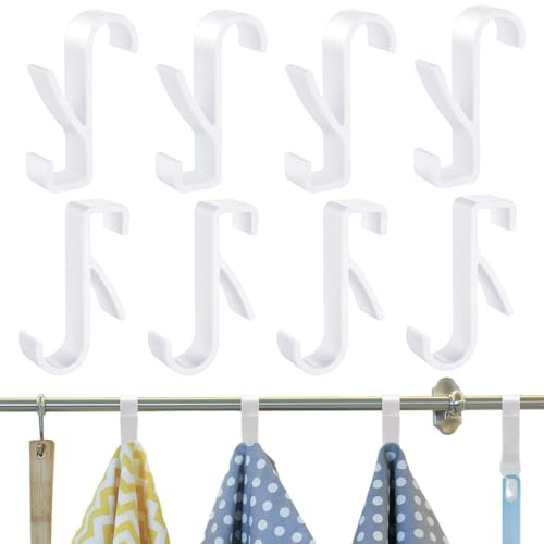 EJRUP 8stk Haken für Handtuchheizkörper, Rundheizkörper Handtuchhalter Heizungshaken für Handtücher, Haken zum Einhängen für Heizkörper,für alle Gängigen Heizkörper (Weiss, Doppelhaken)