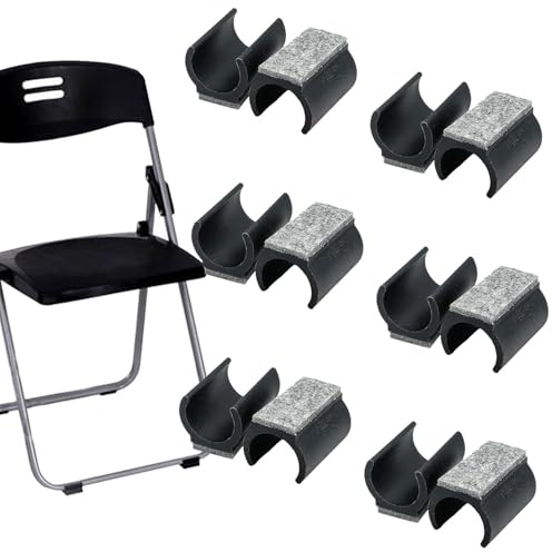 JOYOLA Pack of 12 Chair Gliders, U Shaped Chair Tube Floor Protectors, Felt Chair Pads, Furniture Pads with Felt Pads, Diameter 24-25 mm, for Cantilever Chairs, Protect Tile Floors