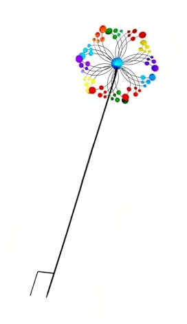 Iron Flower Pinwheel Rainbow Pinwheel Spinner Vertical Garden Balcony Stake Decoration Rainbow Spinner