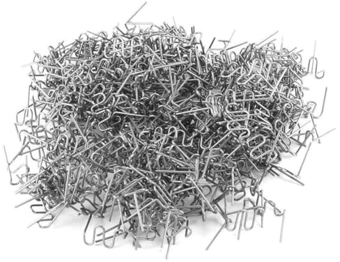Gettimore Lot de 400 agrafes ondulées prédécoupées 0,8 mm pour réparation de plastique, acier inoxydable, pare-chocs de voiture et agrafeuse plate