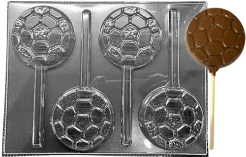 Football Round Chocolate Lollipop Lolly Mold Mould 4 Cavities