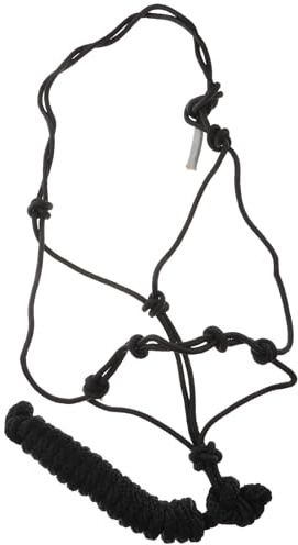 BRIGHTFUFU Cabestro Negro para Caballo Portátil y Resistente al Desgaste Hecho de Poliéster Adecuado para Entrenamiento y Suministros Ecuestres Duraderos