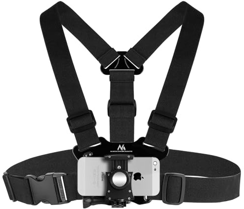 Maclean MC-773 Support de Sangle de Poitrine Porte-Sangle de Poitrine d'étui Appareil Photo de téléphone Portable Compatible avec Les caméras GoPro