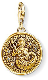 THOMAS SABO Charm-Anhänger Sternzeichen Wassermann 925er Sterlingsilber; 750er Gelbgold Vergoldung