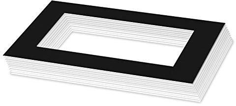 Bildershop-24 10x Passepartout Schwarz in 40 X 50 cm Außenmaß mit Ausschnitt für Bildgröße 30 X 40 cm