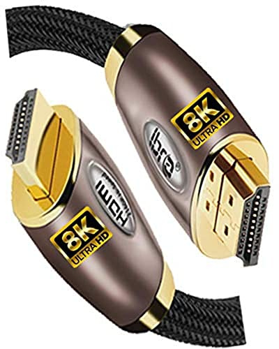 IBRA Red 2.1 Hdmi Cable 8K Ultra High-Speed 48Gbps Lead , Supports 8K@60Hz, 4K@120Hz, 4320P, Compatible With Fire Tv, 3D Support, Ethernet Function, 8K Uhd, 3D-Xbox Playstation Ps3 Ps4 Pc Etc- 1.5M