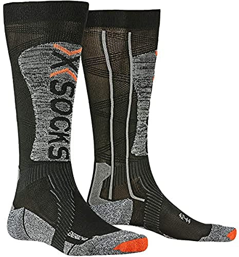 X-SOCKS Ski Energizer Light 4.0 Invierno Calcetines De Esquí, Hombre, Black/Stone Grey Melange, 42/44