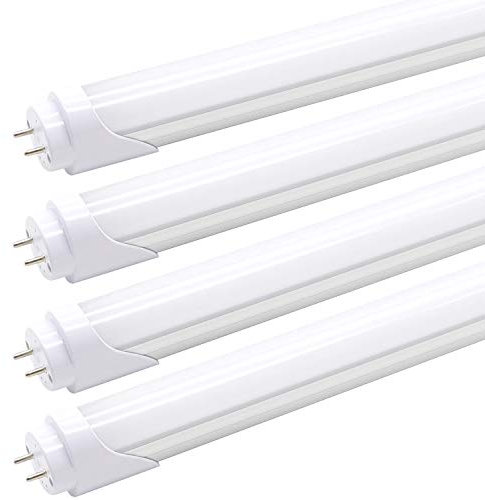 T8 T10 T12 2ft LED Light Tube - LED Bulbs, 8W 24 Inch Led Fluorescent Tube Replacement, 20W Equivalent, 1120 Lm, 6500K Cool White, Ballast Bypass, Two Pin G13 Base, Frosted Cover (Pack of 4)
