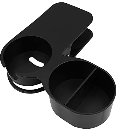 VOANZO Drink Cup Holder Clip Portable Table Side Mug Holder Cup Saucer Clip Design for Water Drink Beverage Soda Coffee Mug（Black）