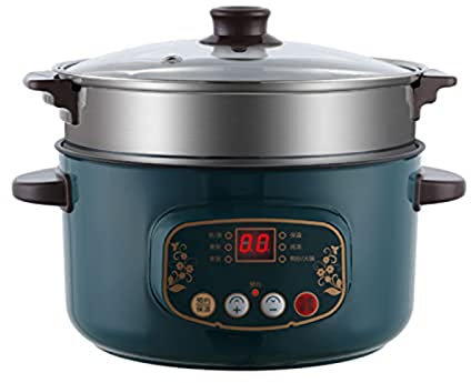 Pentola Calda Elettrica Mini Cuociriso Piastra Multifunzionale Con Pentola Antiaderente Rimovibile E Cuoci A Vapore for Zuppe Di Riso Stufati Cereali Farina D'avena 22 cm ( Color : White , Size : 26cm