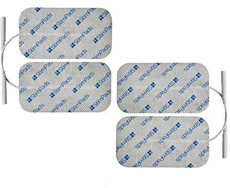 StimPads EMS und TENS Elektroden - 4 Stück 50X90mm Elektroden Pads mit 2mm Universal Pin -Anschluss-Zuverlässig und qualitativ hochwertige Klebeelektroden für TENS Geräte-Zertifiziertes Medizinprodukt