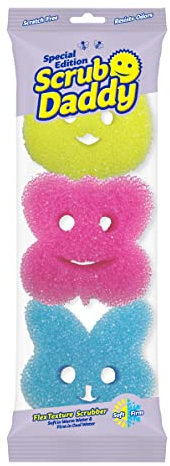 Scrub Daddy Special Edition Spring - Scratch-Free Multipurpose Dish Sponge - BPA Free & Made with Polymer Foam - Stain, Mold & Odor Resistant Kitchen Sponge (3ct)