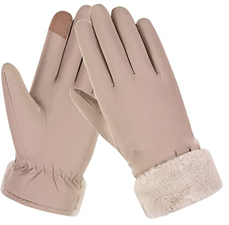 JENGO Winterhandschuhe Touchscreen-handschuhe Thermische Verdickende Handschuhe Laufhandschuhe Für Damen Sport Wandern Reiten Fahren Radfahren Braun