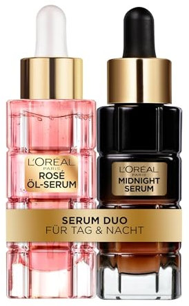 L'Oréal Paris Gesichtspflegeset mit Nachtserum und Öl-Serum, Anti-Aging Routine zur Förderung der Zellregeneration und strahlende Haut, Age Perfect Zell Renaissance, Golden Age, 2 x 30 ml