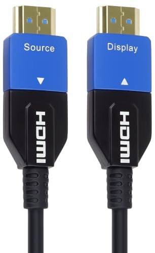 PremiumCord 8K Câble à Fibre Optique HDMI 2.1, Ultra High Speed 48 Gbit/s, 3D, EDID, ARC, HDR, Résolution 8K@60Hz 4320p, 4K@120Hz, Compatible PS5, Xbox X, PC, TV, Noir, Longueur 5 m