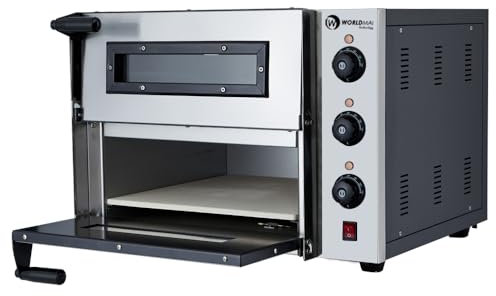 MBH – Four à Pizzas Professionnel WORLDMAI (2 Étages) pour Hôtellerie. Four Électrique Industriel avec Sole Réfractaire pour Bar, Restaurants et Pizzerias.