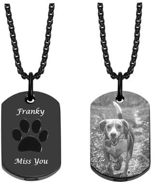 Zysta Urnen Anhänger mit Foto Gravur Asche Kette zum Befüllen Dog Tag Ascheamulett Edelstahl Hund Haustier Memorial Schmuck Personalisierte Geschenk
