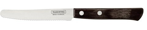 Tramontina Frühstücksmesser, Edelstahl, FSC Holzgriff, für Brotzeit, Vesper, Frühstück spülmaschinenfest, rostfrei