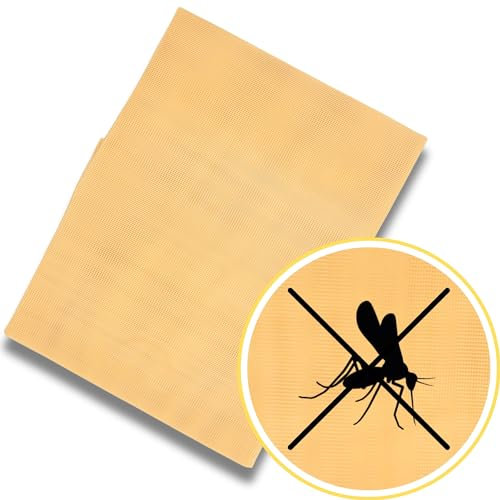 Zanzariera a Trama Fitta in Poliestere - Stop alle Zanzare, Mosche, Insetti! (1, Giallo Ocra, 150x250cm)